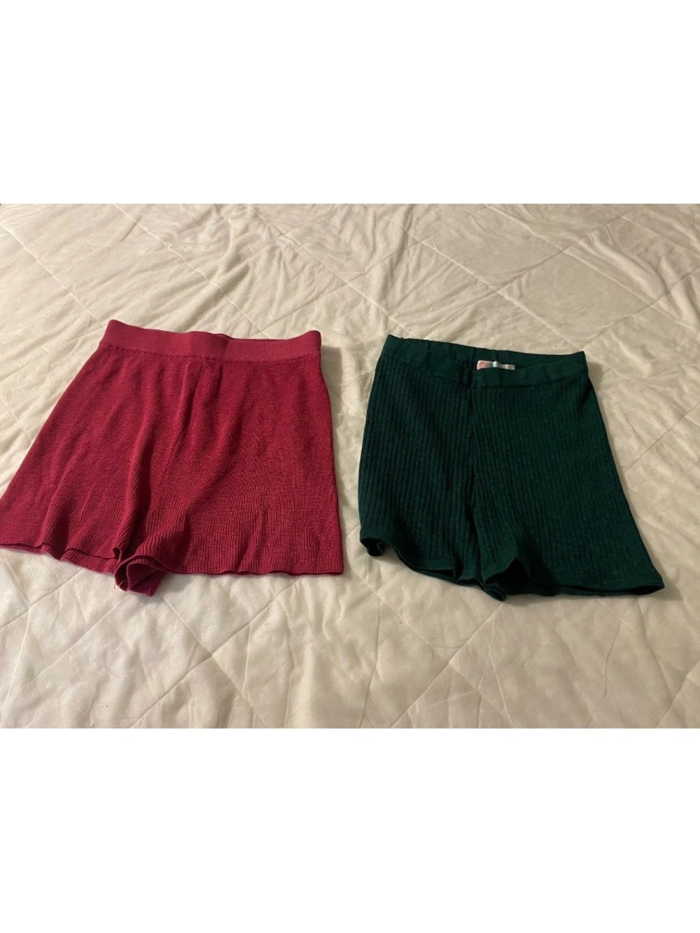 Free People Beach Shorts 2 Pair Green Pink Size Large Beach Travel Soft